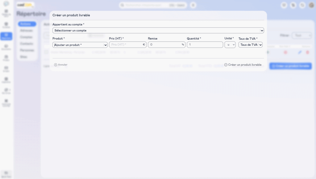 module actions circle crm