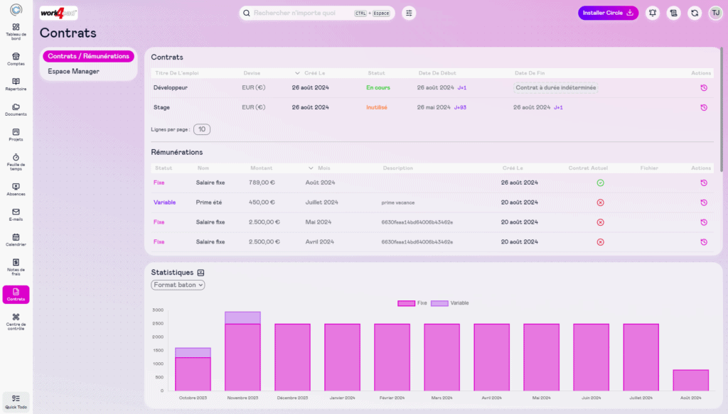 module contrat circle crm